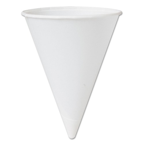 Beat the Heat Sale | SOLO 42BR-2050 4 1/4 oz Bare Treated Paper Cone Water Cups - White (200/Bag) image number 0