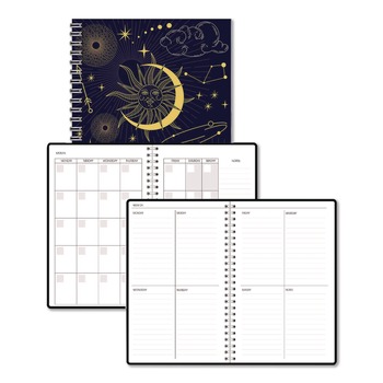House of Doolittle Recycled Non-Dated Monthly/Weekly Celestial Planner - Blue/Gold Cover