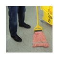 Mops | Boardwalk BWK502OR 5 in. Super Loop Cotton/Synthetic Fiber Wet Mop Head - Medium, Orange (12/Carton) image number 8