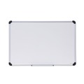 Office Jansan | Universal UNV43841 36 in. x 24 in. Deluxe Porcelain Magnetic Dry Erase Board - White Surface, Aluminum Frame image number 0