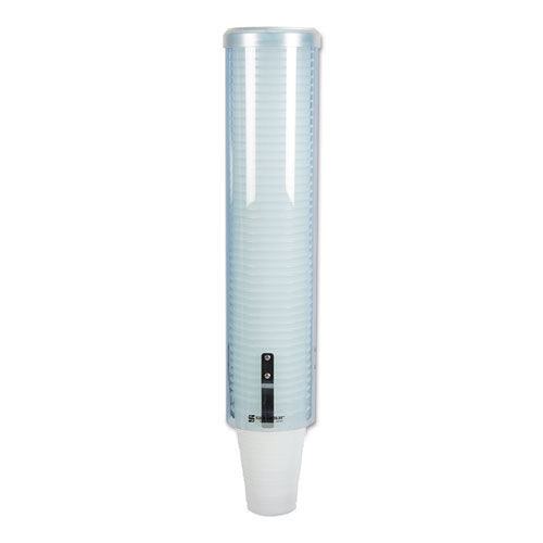 Food Service | San Jamar C3260TBL Pull-Type Water Cup Dispenser for 12 oz Cups - Large/Translucent Blue image number 0
