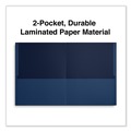  | Universal UNV56638EE 11 in. x 8.5 in. Embossed Leather Grain Paper 2-Pocket Portfolio - Dark Blue (25/Box) image number 2