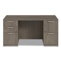 Office Desks & Workstations | Alera AE1NZK-UF3060FF TOM 60 in. x 30 in. x 29 in. Seville Series Double Pedestal Desk - Walnut image number 2
