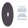 Cleaning & Janitorial Accessories | Boardwalk BWK4014BLA 14 in. Stripping Floor Pads - Black (5/Carton) image number 5