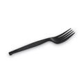  | Dixie PFH53C Individually Wrapped Heavyweight Plastic Forks - Black (1000/Carton) image number 2