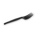 Office Jansan | Dixie PFH53C Individually Wrapped Heavyweight Plastic Forks - Black (1000/Carton) image number 2