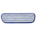 Mops | Rubbermaid Commercial FGQ80000WH00 18 in. x 5.5 in. Microfiber Finish Pad - Blue/White (6/Box) image number 1