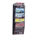 Office Jansan | Safco 5578BL 10.25 in. x 3.5 in. x 28.33 in. 5 Compartments Onyx Mesh Literature Rack - Black image number 2