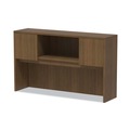  | Alera VA286015WA 58.88 in. x 15 in. x 35.38 in. Valencia Series 4-Compartment Hutch with Doors - Modern Walnut image number 1