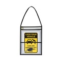 Office Jansan | C-Line 38912 150 Sheet Capacity 2-Pocket 9 in. x 12 in. Shop Ticket Holder with Strap - Black (15/Box) image number 3