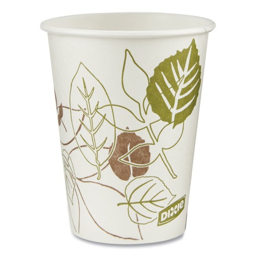 Cups and Lids | Dixie 2338PATH Pathways 8 oz. Paper Hot Cups (50/Pack) image number 0
