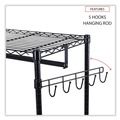 Office Jansan | Alera ALEGR363618BL 36 in. W x 18 in. D x 75 in. H 30 Garments Wire Shelving Garment Rack - Black image number 4