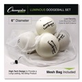 Toys | Champion Sports RXLUMSET Rhino Skin 6.3 in. Diameter Luminous Dodgeball Set - Luminous White/Blue (6/Set) image number 3