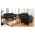 | Alera ALERL22LS10B Reception Lounge Sofa Series 55.5 in. x 31.5 in. x 33.07 in. 2-Cushion Loveseat - Black image number 3