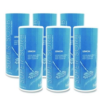 Fresh Products Super-Sorb 12 oz. Shaker Can 720 oz. Liquid Spill Absorbent - Lemon Scent (6/Box)