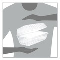 Food Service | Dart C99HT1 Showtime 5.1 in. x 9.9 in. x 3.5 in. 29.9 oz. Hinged Plastic Hoagie Containers - Clear (200/Carton) image number 4
