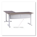 Office Desks & Workstations | Alera ALEWSL5959WB 59.05 in. x 59.05 in. x 29.53 in. L-Shaped Writing Desk - Beigewood/White image number 3