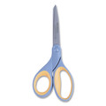 Office Jansan | Westcott 15917 8 in. Long 3.5 in. Cut Length Left Handed Titanium Bonded Scissors - Straight Gray/Yellow Handle image number 0