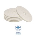 Dusters | Boardwalk BWK4017NAT 17 in. Diameter Natural Burnishing Floor Pads - White (5/Carton) image number 4