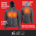 Heated Jackets | Craftsman CMXCGRAJ11GD1-S 20V Lithium-Ion Cordless Women's Hybrid Heated Jacket (2 Ah) - Small, Black image number 1