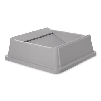 Rubbermaid Commercial FG266400GRAY 20.13 in. Plastic Untouchable Square Swing Top Lid - Gray