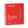 Office Jansan | Universal UNV07052 Broad Chisel Tip Permanent Marker - Red (1 Dozen) image number 0