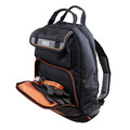 Cases and Bags | Klein Tools 55475 Tradesman Pro 17.5 in. 35-Pocket Tool Bag Backpack - Black/Orange image number 9