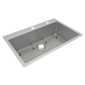 Kitchen Sinks | Elkay ECTSRS33229TBGFR2 (1-Kit) Crosstown 33 in. x 22 in. x 9 in. 18-Gauge Stainless Steel FR2-Hole Single Bowl Dual Mount Sink Kit image number 0