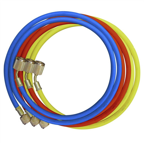 Air Hoses and Reels | Mastercool 45396 Standard and High-Pressure 1/4 in. SAE Hose Set with Automatic Shut-Off Valve Fittings image number 0