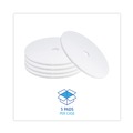 Floor Cleaners | Boardwalk BWK4021WHI 21 in. Diameter Buffing Floor Pads - White (5/Carton) image number 3