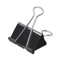 Office Jansan | Universal UNV11112 Binder Clips with Storage Tub - Large, Black/Silver (12/Pack) image number 1