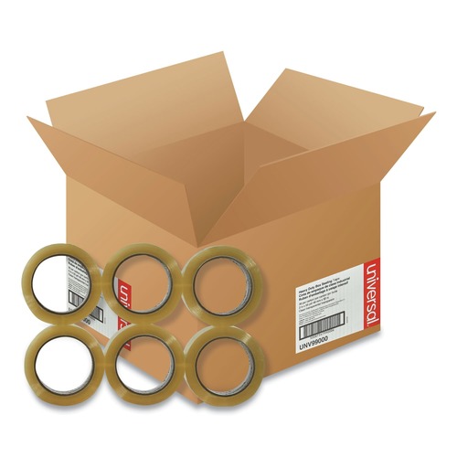  | Universal UNV99000 3 in. Core 1.88 in. x 54.6 yds. Heavy-Duty Box Sealing Tape - Clear (36/Carton) image number 0