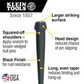 Specialty Hand Tools | Klein Tools 3255 1-1/4 in. x 13 in. Broad-Head Bull Pin image number 3