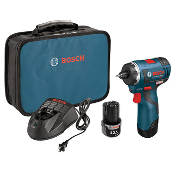 Factory Reconditioned Bosch 12V MAX Lithium-Ion Brushless 1/4 in. Cordless Pocket Driver Kit (2 Ah)
