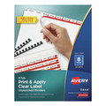 Office Jansan | Avery 11444 Index Maker 11 in. x 8.5 in. 8-Tab Print and Apply Clear Label Unpunched Dividers - White/White Tabs (25/Box) image number 0