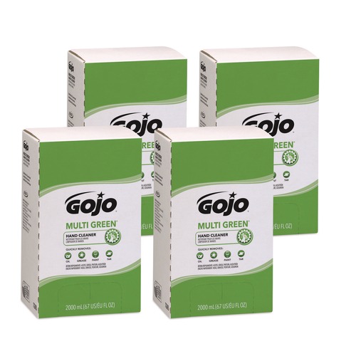 Hand Soaps | GOJO Industries 7265-04 2000 mL Multi Green Hand Cleaner Refill - Citrus Scent, Green (4/Carton) image number 0