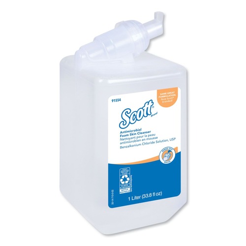 Scott KCC 91554 Antimicrobial Foam Skin Cleanser, Fresh Scent, 1000ml Bottle (6/Carton) image number 0