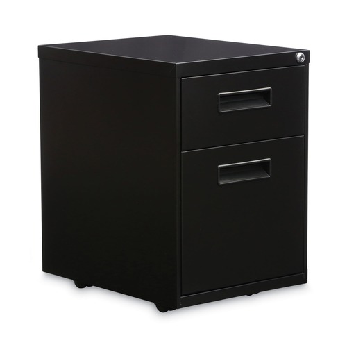 Alera ALEPABFBL Two-Drawer 14.96 in. x 19.29 in. x 21.65 in. Metal Pedestal File Cabinet - Black image number 0