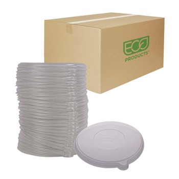 Eco-Products EP-BLRLID 7.93 in. x 0.6 in. Worldview 100% Recycled Content Lid - Clear (400/Carton)