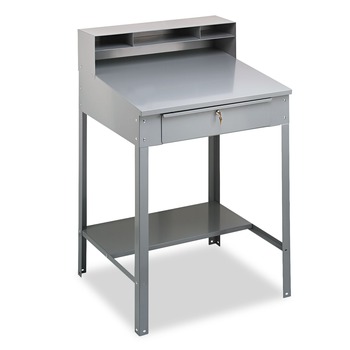 Tennsco 34.5 in. x 29 in. x 53.75 in. Open Steel Shop Desk - Medium Gray
