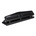 Office Jansan | Universal UNV74323 Deluxe 12-Sheet Two and Three 9-3/2 in. Hole Adjustable Punch - Black image number 1