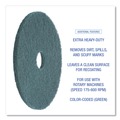 Cleaning & Janitorial Accessories | Boardwalk BWK4018GRE 18 in. Diameter Heavy-Duty Scrubbing Floor Pads - Green (5/Carton) image number 6