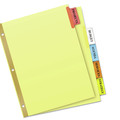 Office Jansan | Avery 11109 11 in. x 8.5 in. 5-Tab Double-Sided Gold Edge Reinforcing Buff Insertable Big Tab Dividers - Assorted (1-Set) image number 1