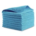 Office Jansan | Rubbermaid Commercial 1820583 16 in. x 16 in. Microfiber Cleaning Cloths - Blue (24/Pack) image number 2