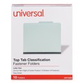 Universal UNV10293 3 Dividers, Letter Size, Eight-Section Pressboard Classification Folders - Gray-Green (10/Box) image number 0