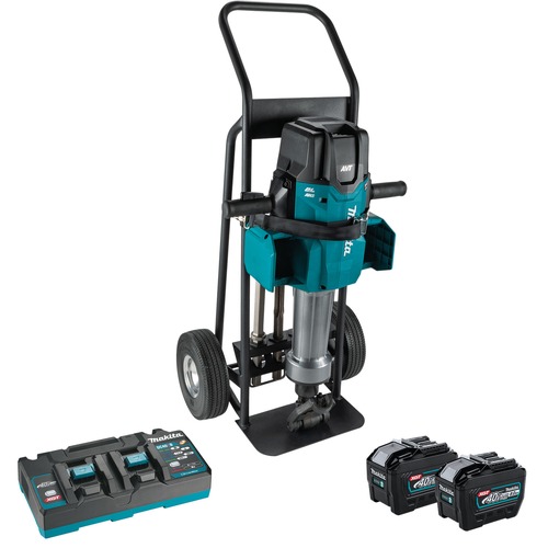 Demolition Hammers | Makita GMH04PLX 80V MAX (40V MAX X2) XGT Brushless Lithium-Ion 70 lbs. 1-1/8 in. Hex Cordless AWS Capable AVT Breaker Hammer Kit with 2 Batteries (8 Ah) image number 0