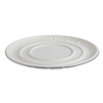 Eco-Products EP-SCPTR14NFA 14 in. Diameter Vanguard Molded Fiber Sugarcane Pizza Tray - White (50/Carton)