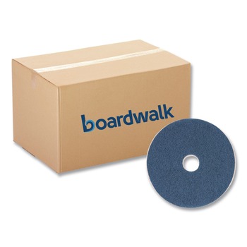 Boardwalk 16 in. Diameter Scrubbing Floor Pads - Blue (5/Carton)