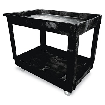 UTILITY CARTS | Rubbermaid Commercial FG9T6700BLA 300 lb. Capacity 24 in. x 40 in. x 31-1/4 in. Service Utility Cart (Black)