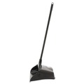 Office Jansan | Rubbermaid Commercial FG253100BLA 12.5 in. x 37 in. Lobby Pro Polypropylene with Vinyl Coat Upright Dustpan with Wheels - Black image number 1
